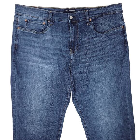 Lucky Brand 221 Straight Jeans Mens 38x32 Blue Stretch Designer USA 12" Rise - Picture 2 of 9